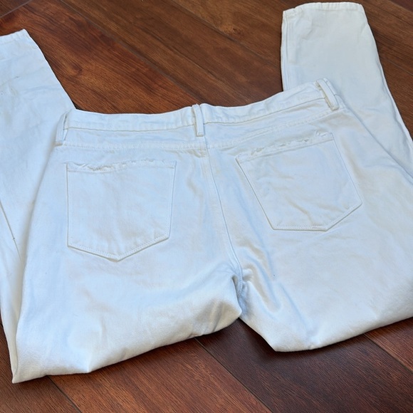Frame Denim Le Garçon White Distressed Straight Jeans Size 29 - Picture 7 of 7